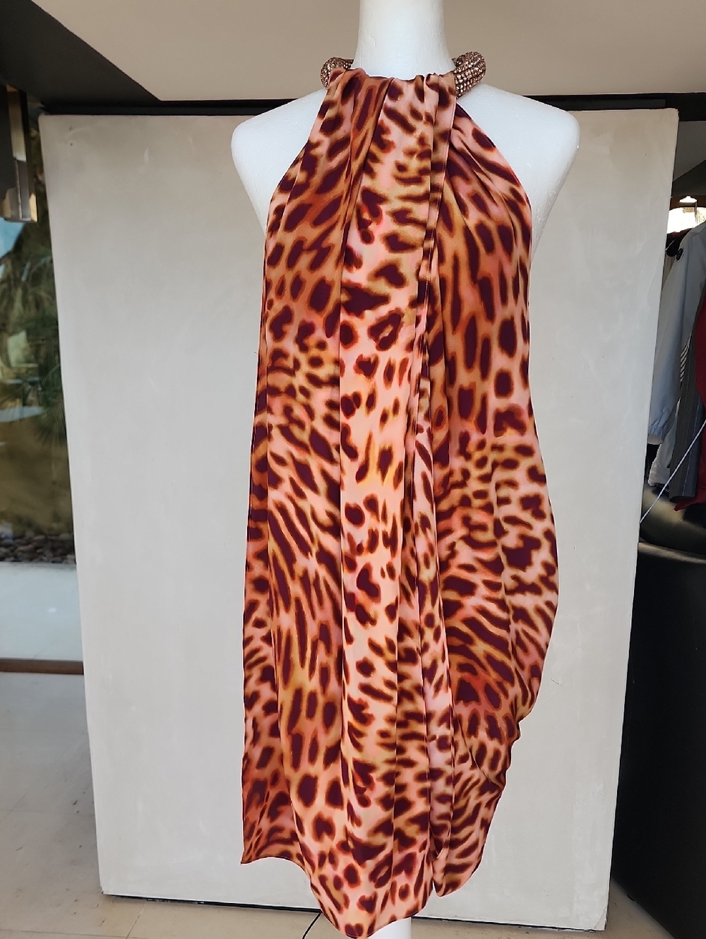 Stella McCartney Strapless Leopard Print Dress